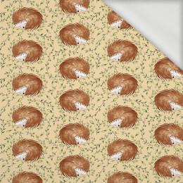 50cm SLEEPING HEDGEHOGS (SLEEPING ANIMALS) / sand  - organic looped knit fabric