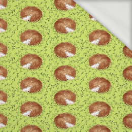 50cm SLEEPING HEDGEHOGS (SLEEPING ANIMALS) / green - organic looped knit fabric