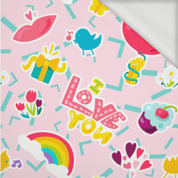 COLORFUL STICKERS PAT. 5 - organic looped knit fabric