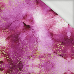 FLOWERS / golden contour Pat. 2 / WATERCOLOR MARBLE - organic looped knit fabric
