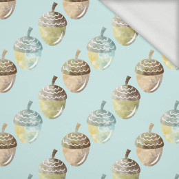 DIAGONAL ACORNS (FOREST ANIMALS) - looped knit fabric