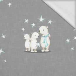 TEDDIES AND STARS / acid grey (MAGICAL CHRISTMAS FOREST) - panoramic panel looped knit 