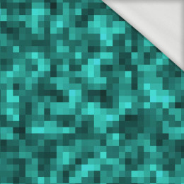 PIXELS pat. 2 / sea blue - looped knit fabric