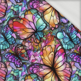 BUTTERFLIES / STAINED GLASS - organic looped knit fabric