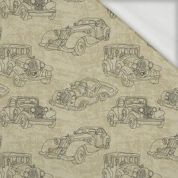85cm OLD CARS pat. 2 - looped knit fabric
