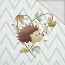 HEDGEHOG IN LEAVES (AUTUMN GIRL) - panel 50cm x 60cm - looped knit fabric