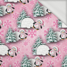 PENGUINS AND IGLOOS (PENGUINS) - looped knit fabric