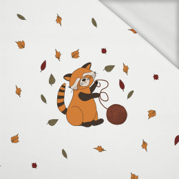 RED PANDA AND YARN (RED PANDA’S AUTUMN) - panel (60cm x 50cm) looped knit 