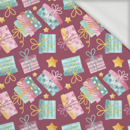 CHRISTMAS PRESENTS / STARS (CHRISTMAS PENGUINS) - looped knit fabric