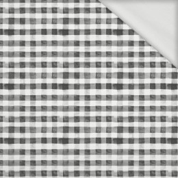 MINI VICHY GRID / graphite (CHECK AND ROSES) - looped knit fabric