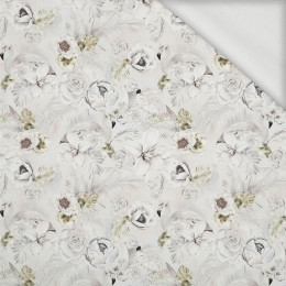 WHITE FLOWERS PAT. 1 - looped knit fabric