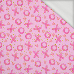 50cm XOXO pat. 2 / pink - looped knit fabric