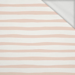 125cm STRIPES - ECRU AND LIGHT PINK (BIRDS IN LOVE) - looped knit fabric
