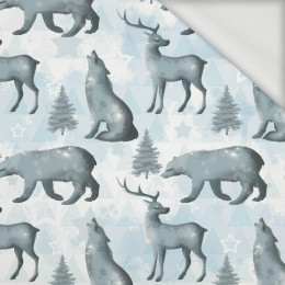 WINTER ANIMALS (WINTER IN THE MOUNTAINS) - organic looped knit fabric