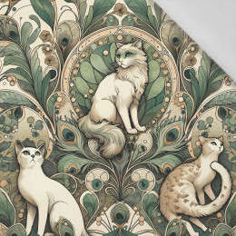 ART NOUVEAU CATS & FLOWERS PAT. 1 - Cotton woven fabric