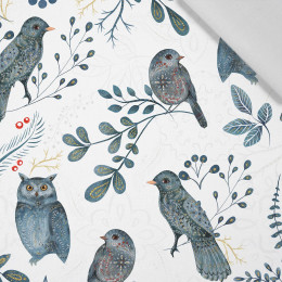 FOLK BIRDS pat. 2 (FOLK FOREST) - Cotton woven fabric