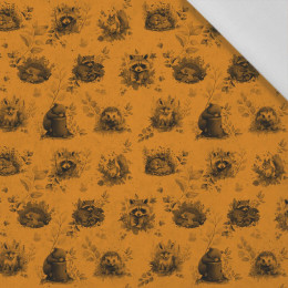 AUTUMN ANIMALS / mustard - Cotton woven fabric
