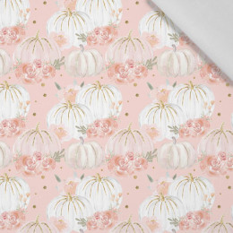PASTEL PUMPKINS AND FLOWERS (PUMPKIN GARDEN) - Cotton woven fabric