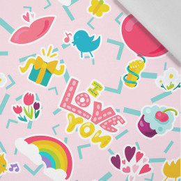 COLORFUL STICKERS PAT. 5 - Cotton woven fabric