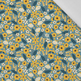 50cm SMALL FLOWERS pat. 2 / blue - Cotton woven fabric