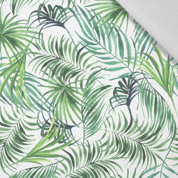 PALM LEAVES pat. 4 / white - Cotton woven fabric
