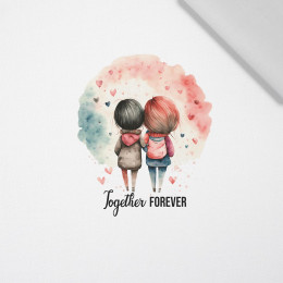TOGETHER FOREVER / girls - panel (60cm x 50cm) Cotton woven fabric