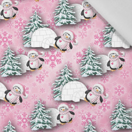 96cm PENGUINS AND IGLOOS (PENGUINS) - Cotton woven fabric