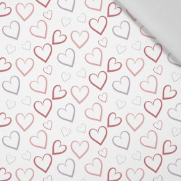 HEARTS (CONTOUR) / white (VALENTINE'S HEARTS) - Cotton woven fabric