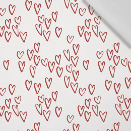 BUBBLE HEARTS / ECRU (BIRDS IN LOVE) - Cotton woven fabric