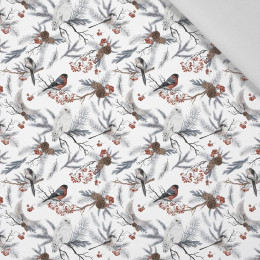 WINTER BIRDS pat. 1 (WINTER IN PARK) - Cotton woven fabric