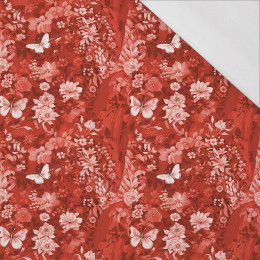 LUSCIOUS RED / FLOWERS - Single jersey with elastane 