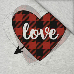 HEART LOVE / arrow (BE MY VALENTINE) / M-01 melange light grey - panel looped knit 75cm x 80cm