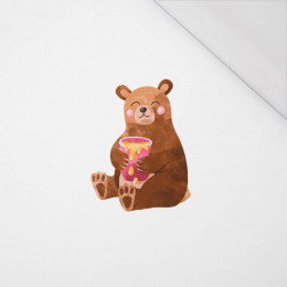 BEAR WITH HONEY (BEARS AND BUTTERFLIES) - SINGLE JERSEY PANEL 