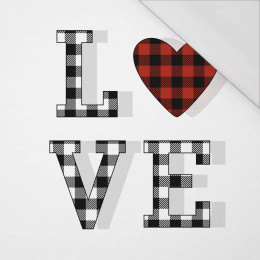 LOVE / VICHY HEARTS (BE MY VALENTINE) - SINGLE JERSEY PANEL 75cm x 80cm