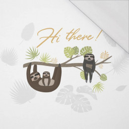 HI THERE / sloths (SLOTHS) - SINGLE JERSEY PANEL 50cm x 60cm