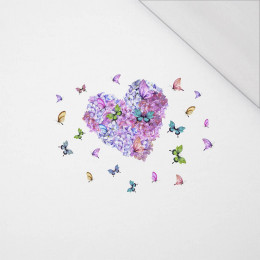 HEART / Flowers and butterflies - PANEL (60cm x 50cm) SINGLE JERSEY