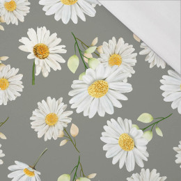 DAISIES PAT. 1 / grey - single jersey with elastane 