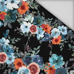 WATER-COLOR FLOWERS pat. 2 / black - quick-drying woven fabric