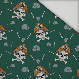 PIRATE SKULLS / BOTTLED GREEN (SCARY HALLOWEEN) - quick-drying woven fabric