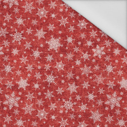 SNOWFLAKES PAT. 2 / ACID WASH RED - PERKAL Cotton fabric