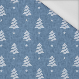 CHRISTMAS TREES WITH STARS / ACID WASH - blue - Waterproof woven fabric