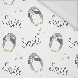 PHOTO PENGUIN SMILE / white - Waterproof woven fabric