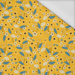 SMALL FLOWERS pat. 2 / mustard - Waterproof woven fabric