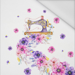SEWING MACHINE AND FLOWERS - panel (60cm x 50cm) Waterproof woven fabric
