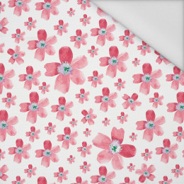 PINK FLOWERS PAT. 5 / white - Waterproof woven fabric