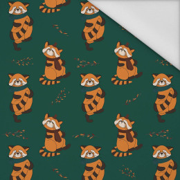 RED PANDA WITH SCARF / bottle green (RED PANDA’S AUTUMN) - Waterproof woven fabric