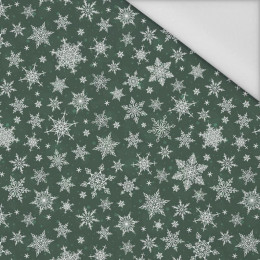 SNOWFLAKES PAT. 2 / bottled green - Waterproof woven fabric