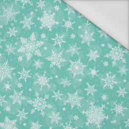 SNOWFLAKES PAT. 2 / mint  - Waterproof woven fabric