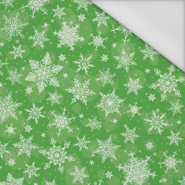 SNOWFLAKES PAT. 2 / green  - Waterproof woven fabric