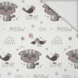 240cm CATS AND SPARROWS (CATS WORLD) / white - Viscose jersey